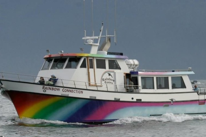a small boat in a large body of water